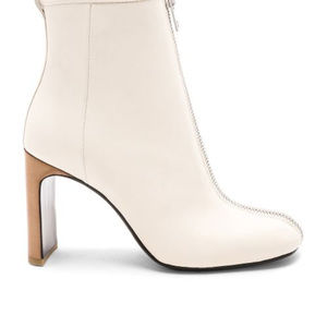 Rag & Bone Ellis Zip Front Ivory Leather Ankle Boo